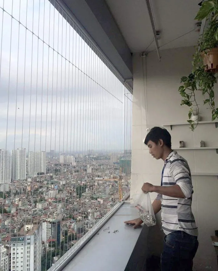 Lưới an Toàn Tại Phú Thọ - An Toàn Tuyệt Đối , Thẩm Mỹ Đẹp Lưới cáp ban công chung cư tại Phú Thọ