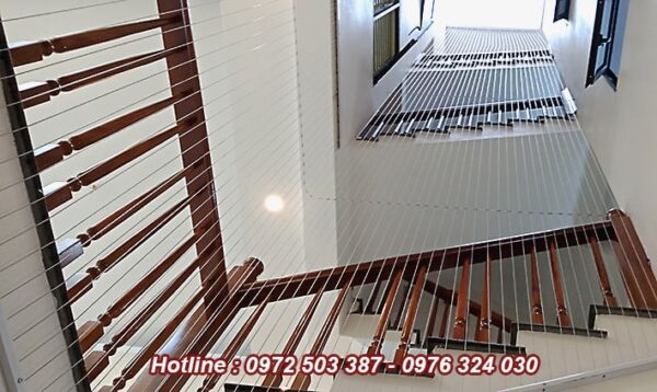 dây chắn cầu thang cáp bọc nhựa