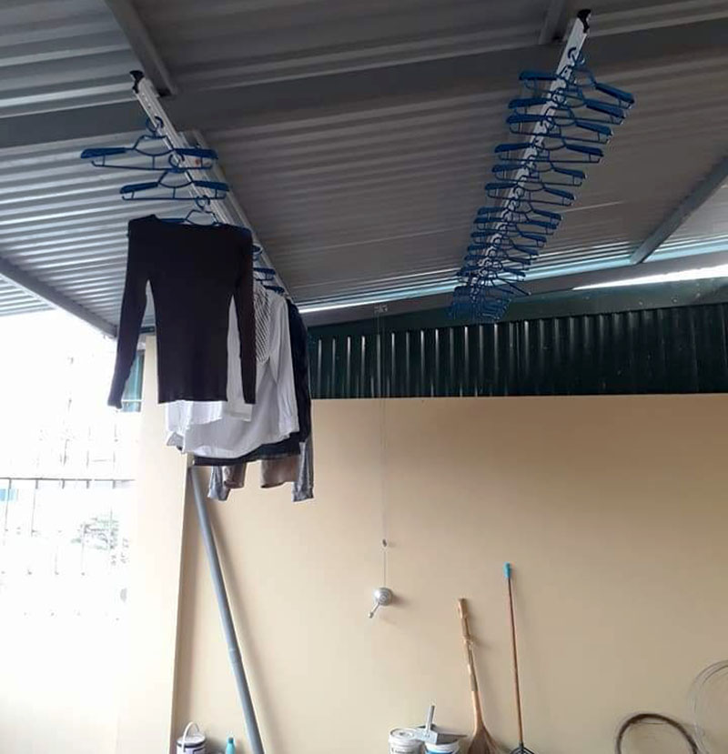 ảnh thực tế giàn phơi hòa phát công ty Bình Nguyên Lắp tại nhà khách